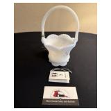Fenton glass satin basket