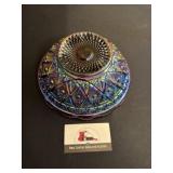 Iridescent carnival glass bowl