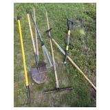 Shovel, fork, hoe, hand tools