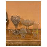Glass pedestal, candy dish, cut glassware