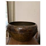 Large hammered  metal planter