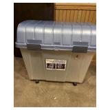 Plastic rolling storage trunk
