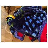 Tote of bedding/ blankets