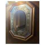 Etched glass mirror