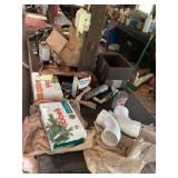 Fertilizer, spikes, unopened, and a miscellaneous