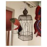 Birdcage with bird