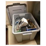Tote with lid and miscellaneous
