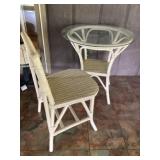 Wicker table and chair