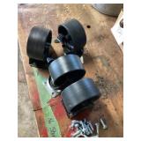 Four plastic casters