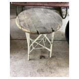 Wicker table 26 across 30 1/2 tall