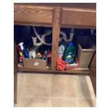 Contents under kitchen sink bring a box