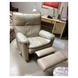 Leather style recliner bring help to load