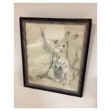 Rabbit pencil, drawing 13 1/2 x 15 tall