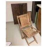 Wooden table and chair