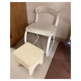 Vintage chair with footstool