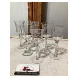 Castle Garden, Crystal wine glasses etched