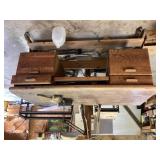 Wooden rolling desk 60 x 29 x 32 1/2 tall, bring