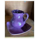 Water, pitcher, and plate