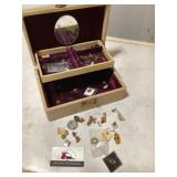 Jewelry box with hat, pins