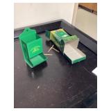 Metal John Deere match stick holder