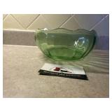 Green glass bowl