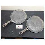 W I R and Co Cast Iron Skillets