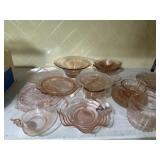 Pink depression glass
