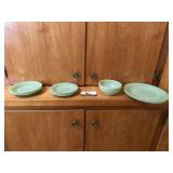 Jadeite plates and bowl