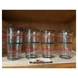 MCM red and Black striped glasses