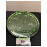 Green Glassware Cake plate