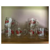 Vintage poinsettias mugs