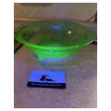 Footed uranium serving bowl