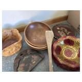 Wooden bowls and dishes