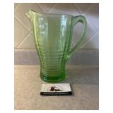 Green glass  pitcher