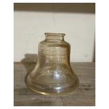 Peach glass Liberty Bell bank