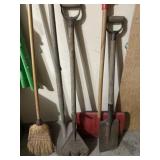 Shovels, broom, miscellaneous