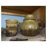 Ceramic pitcher and mugs