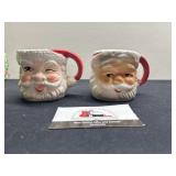Two Vintage Santa Mugs