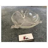 Vintage pheasant glass bowl