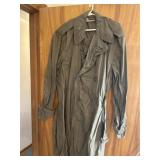 38 Long Military Style Trench Coat/ raincoat