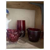 Red and cranberry glassware