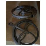 Vintage barn pulleys