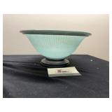 Vintage Green and Black Glass Bowl