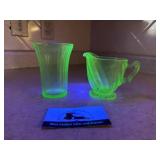 Uranium glass and creamer