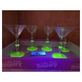 Martini glasses with uranium on stems