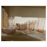 Pink depression glass