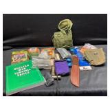 Tote of Miscellaneous Outdoor Survival Supplies