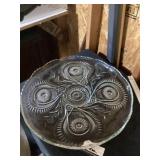 Glass round serving tray diameter 21 inches