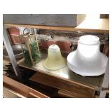 Lampshades contents of shelf