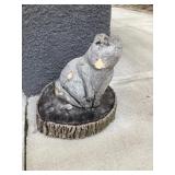 Wooden cat decor approximately 22 inches tall